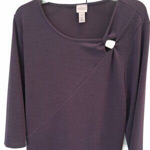 Chico's Pretty in Plum Asymmetrical Neck Top